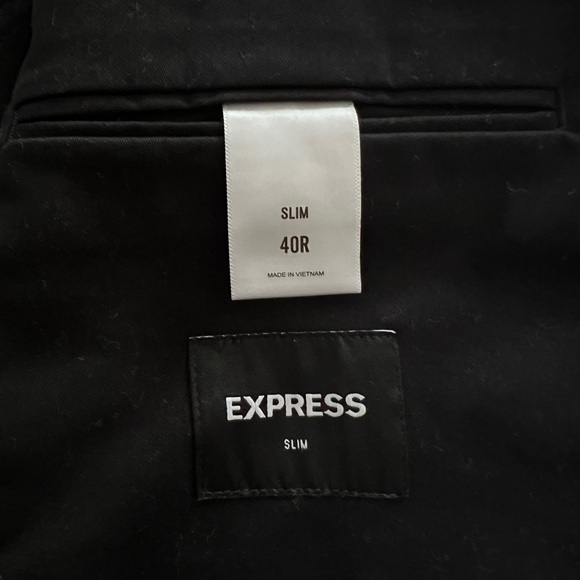 Express Slim Black Stretch Twill Modern Chino Blazer 40R - Picture 5 of 7